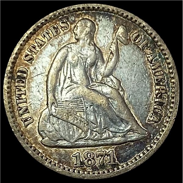1871 Silver Half Dime  NEARLY UNCIRCULATED