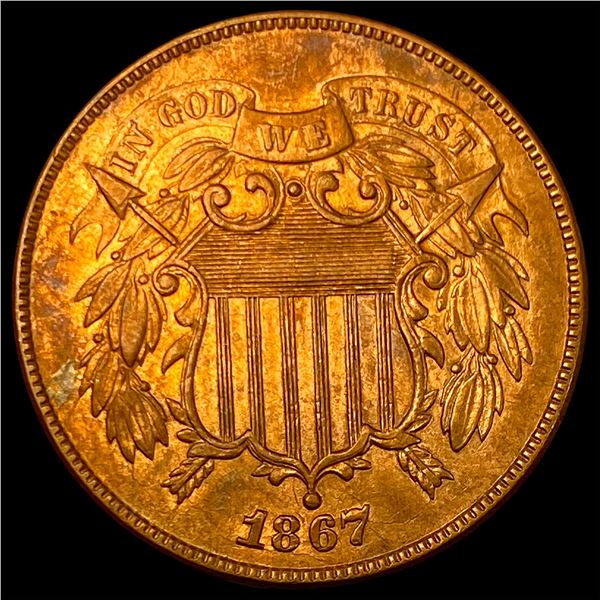 1867 Copper Two-Cent Piece   UNCIRCULATED