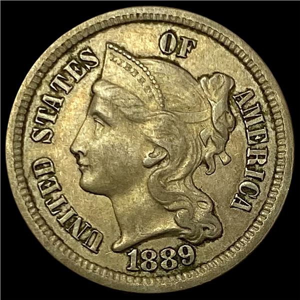 1889 Nickel Three-Cent Piece  CHOICE AU
