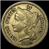 1889 Nickel Three-Cent Piece  CHOICE AU