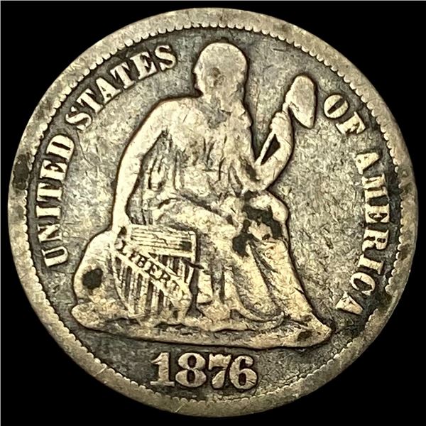 1876-CC Silver Dime  NICELY CIRCULATED