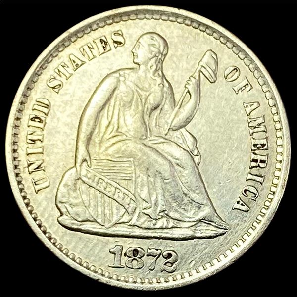 1872-S Silver Half Dime  CLOSELY UNCIRCULATED