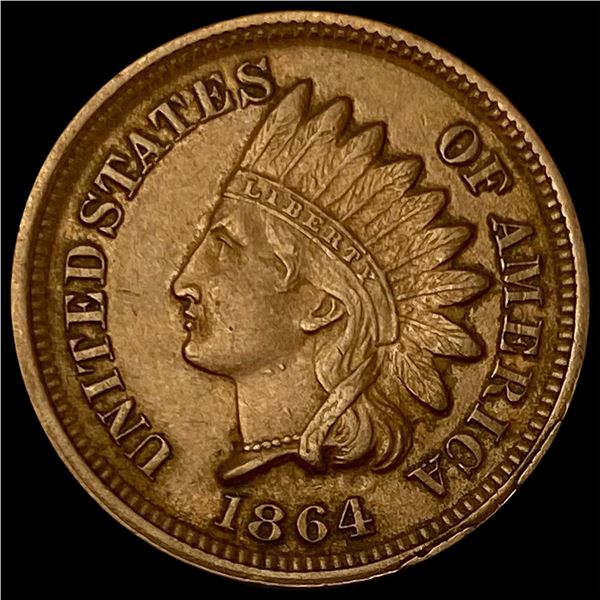 1864 Bronze Indian Head Cent  CHOICE AU