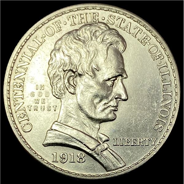 1918 Silver Half Dollar Illinois Centennial   UNCIRCULATED