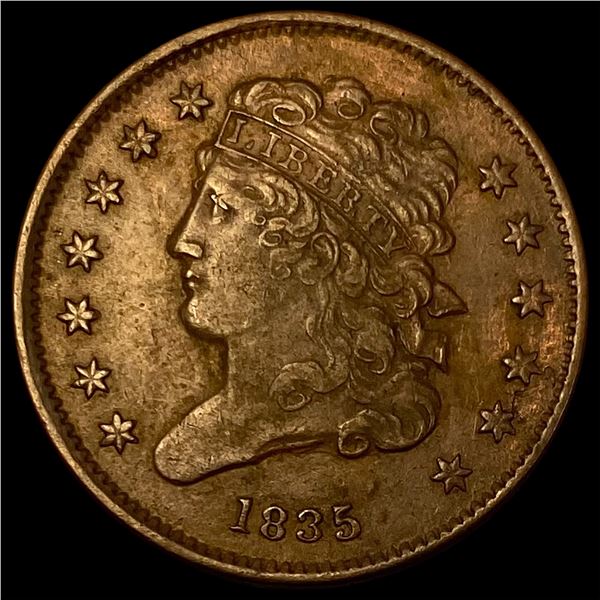 1835 Classic Head Half Cent  CLOSELY UNCIRCULATED
