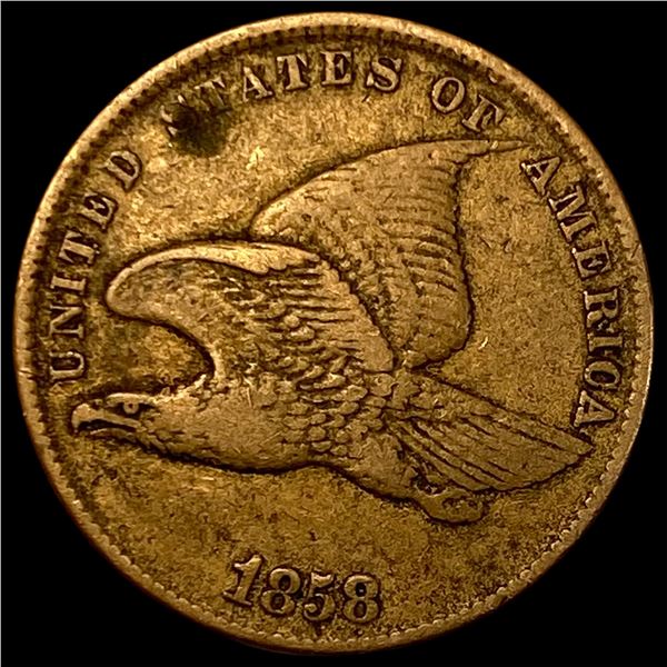 1858 Copper-Nickel Flying Eagle Cent  NEARLY UNCIRCULATED