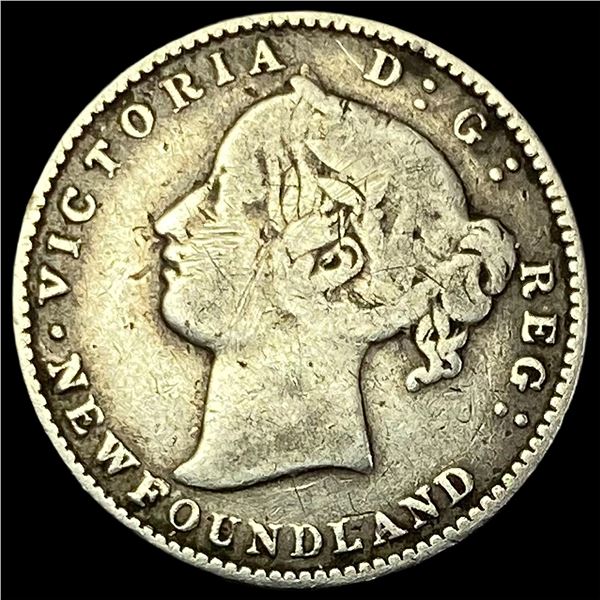 1873 Newfoundland Silver 10 Cents  LIGHTLY CIRCULATED