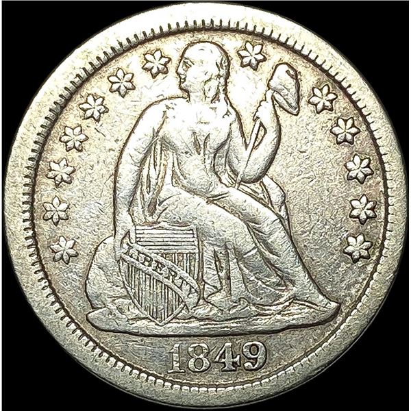 1849 Seated Liberty Dime NEARLY UNCIRCULATED