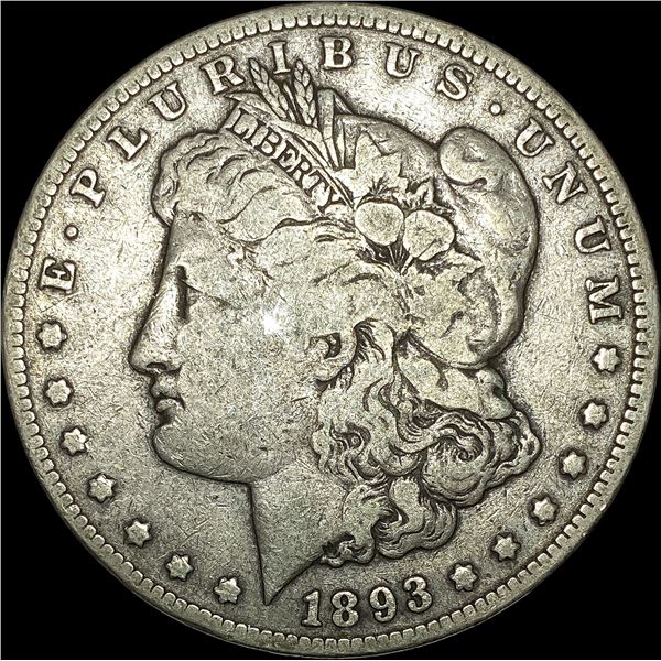 1893-CC Silver Morgan Dollar LIGHTLY CIRCULATED