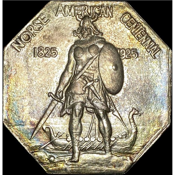 1925 Silver Norse American Centennial Medal UNCIRCULATED