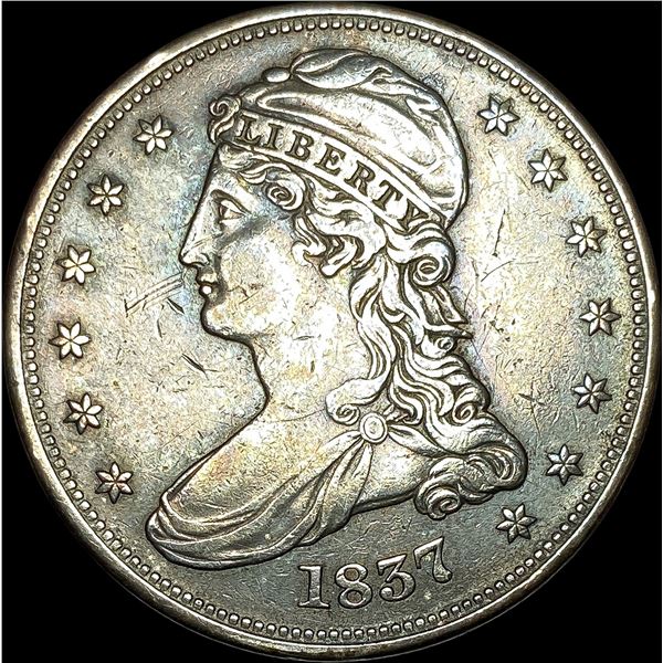 1837 Capped Bust Half Dollar NEARLY UNCIRCULATED