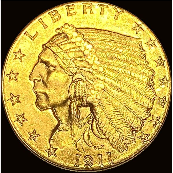 1911 Indian Head Gold $2.5 Quarter Eagle CLOSELY UNCIRCULATED