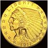 Image 1 : 1911 Indian Head Gold $2.5 Quarter Eagle CLOSELY UNCIRCULATED