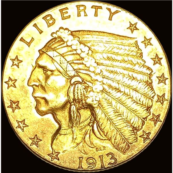 1913 Indian Head Gold $2.50 Quarter Eagle CLOSELY UNCIRCULATED