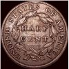 Image 2 : 1834 Copper Half Cent CLOSELY UNCIRCULATED