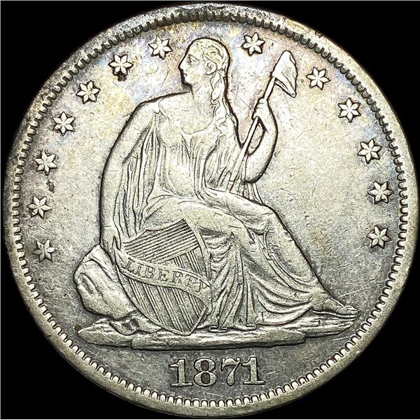 1871-S Silver Half Dollar NEARLY UNCIRCULATED