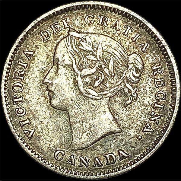 1900 Canada Silver 5 Cents NEARLY UNCIRCULATED