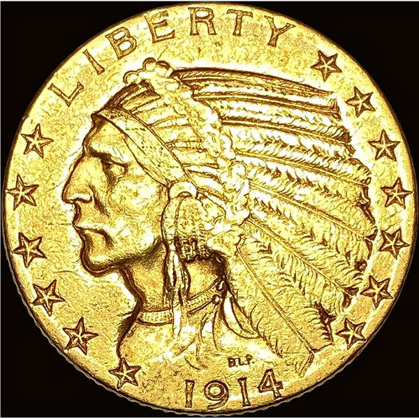 1914-S Indian Head Half Eagle $5 Gold HIGH GRADE