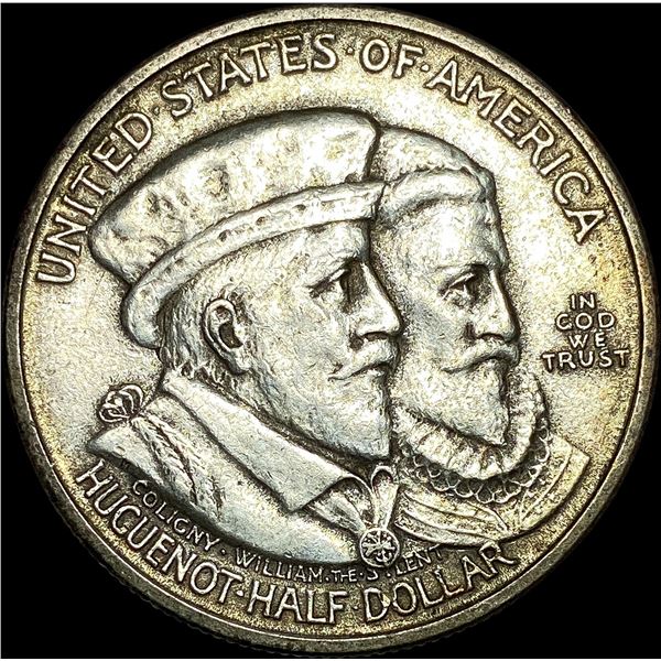1924 Silver Huguenot-Walloon Half Dollar NEARLY UNCIRCULATED