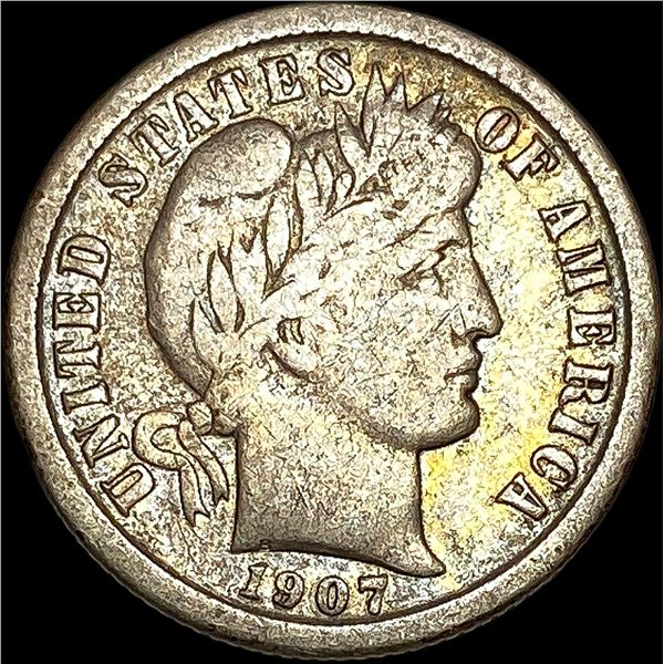 1907-O Silver Barber Dime LIGHTLY CIRCULATED