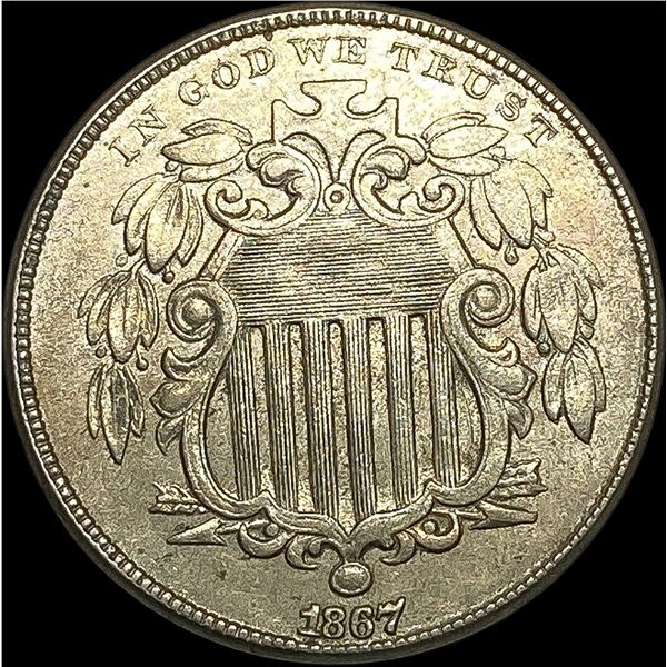 1867 Shield Nickel CHOICE AU