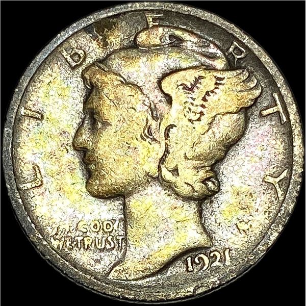 1921 Silver Mercury Dime LIGHTLY CIRCULATED