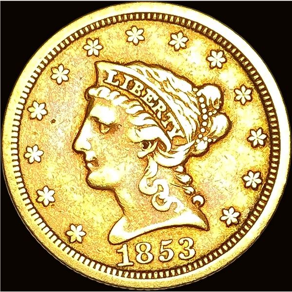 1853 Gold $2.50 Liberty Head Quarter Eagle NEARLY UNCIRCULATED