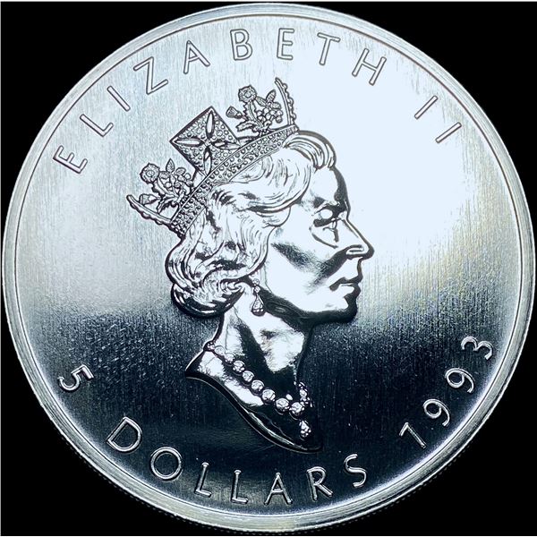 1993 Silver 1 oz Canadian Maple Leaf SUPERB GEM BU