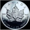 Image 2 : 1993 Silver 1 oz Canadian Maple Leaf SUPERB GEM BU