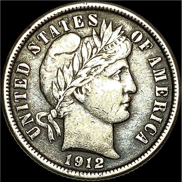 1912 Barber Dime LIGHTLY CIRCULATED