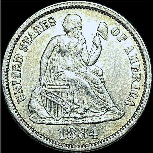 1884 Seated Liberty Dime CHOICE AU