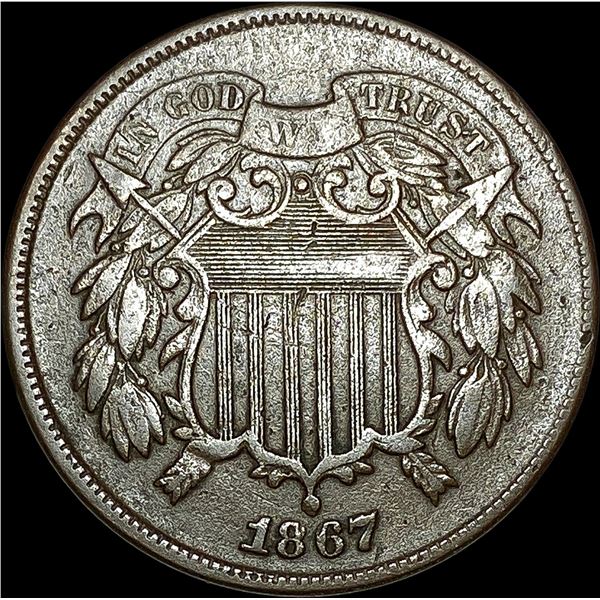 1867 Two-Cent Piece LIGHTLY CIRCULATED