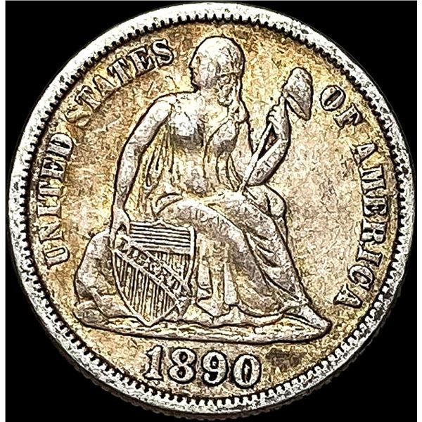 1890 Seated Liberty Dime NEARLY UNCIRCULATED