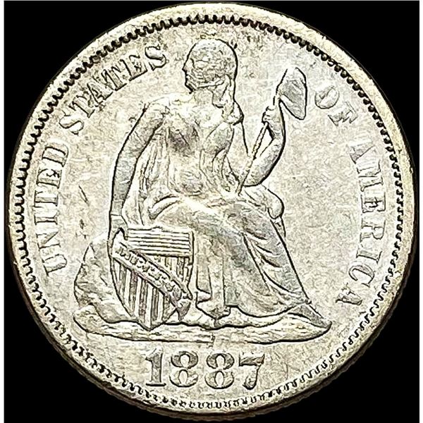 1887 Silver Seated Liberty Dime CLOSELY UNCIRCULATED