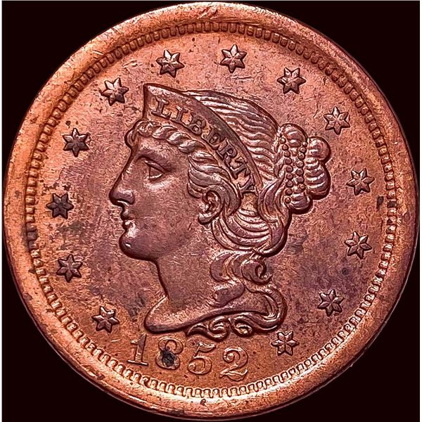 1852 Braided Hair Large Cent CLOSELY UNCIRCULATED
