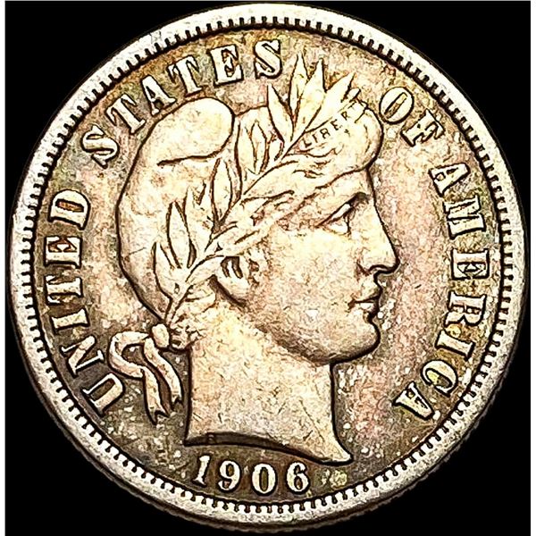 1906-S Silver Barber Dime NEARLY UNCIRCULATED