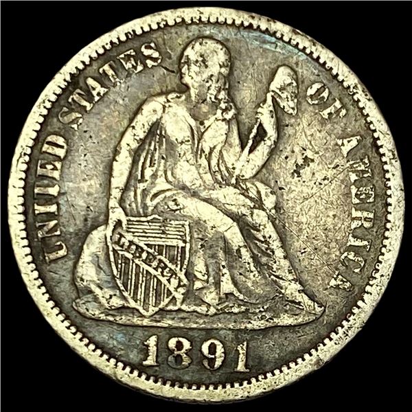 1891-O Silver Seated Liberty Dime LIGHTLY CIRCULATED
