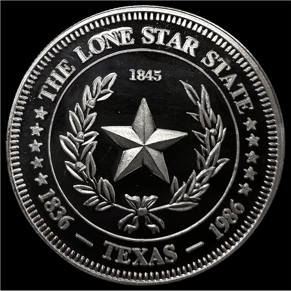 1986 Texas Sesquicentennial Silver Round CHOICE PROOF
