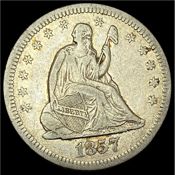 1857-O Seated Liberty Quarter NEARLY UNCIRCULATED
