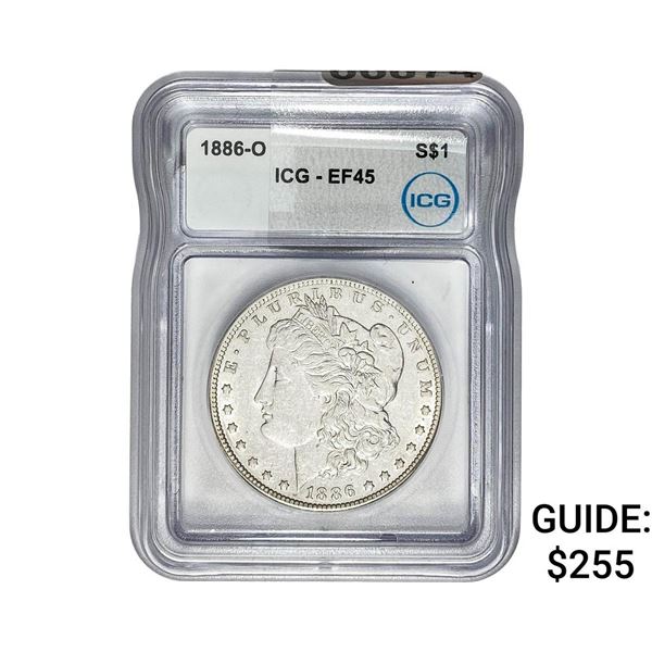 1886-O Morgan Silver Dollar ICG EF45