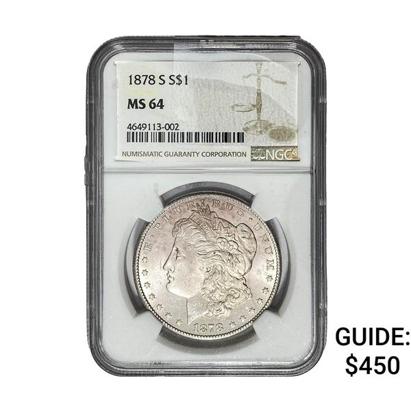 1878-S Morgan Silver Dollar NGC MS64