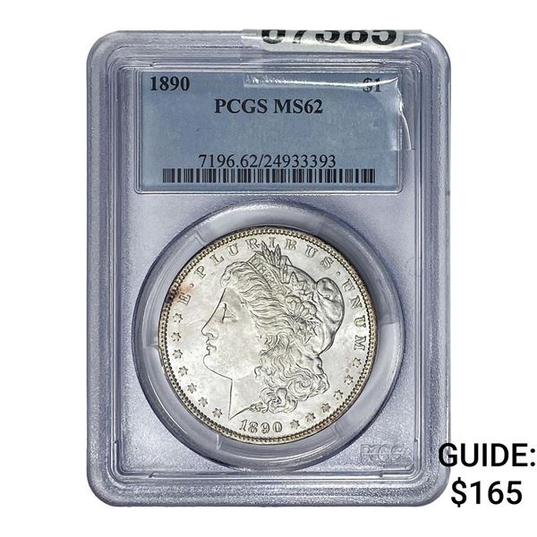 1890 Morgan Silver Dollar PCGS MS62