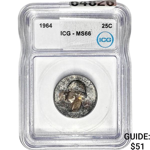 1964 Washington Silver Quarter ICG MS66