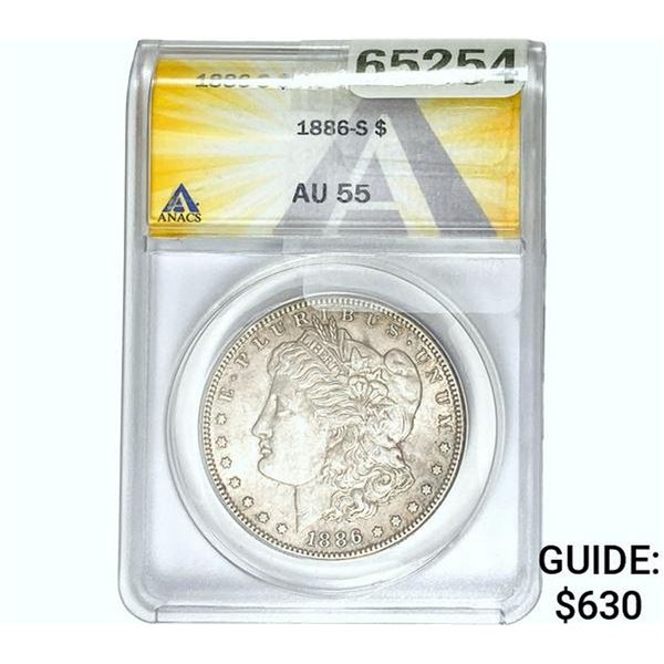 1886-S Morgan Silver Dollar ANACS AU55