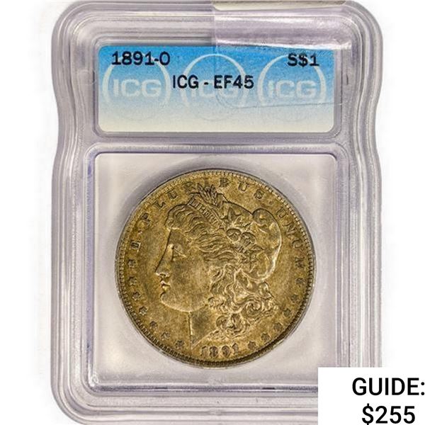 1891-O Morgan Silver Dollar ICG EF45