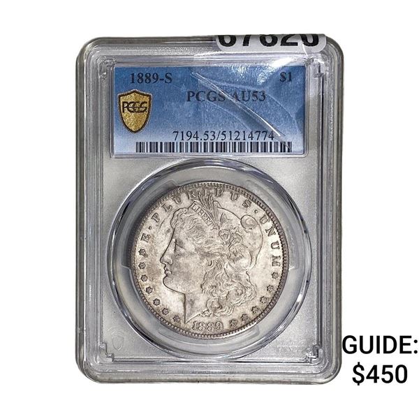 1889-S Morgan Silver Dollar PCGS AU53