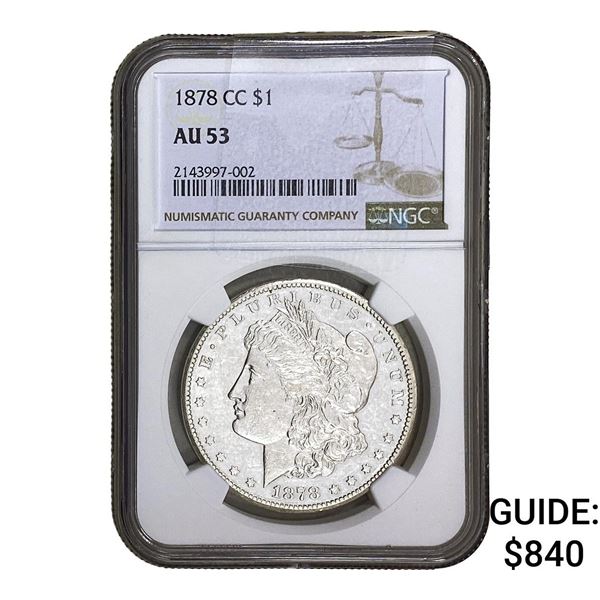 1878-CC Morgan Silver Dollar NGC AU53