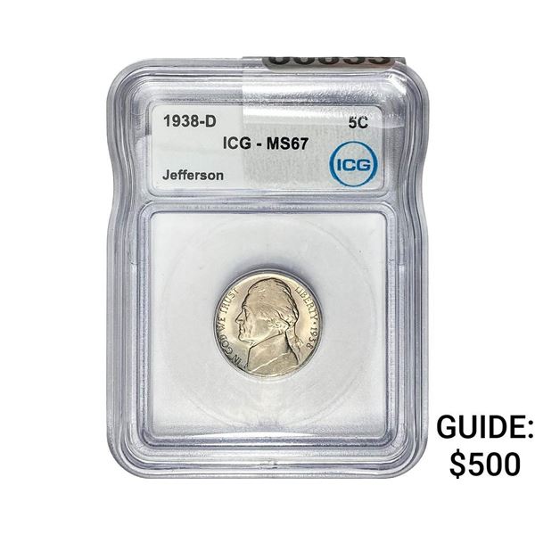 1938-D Jefferson Nickel ICG MS67