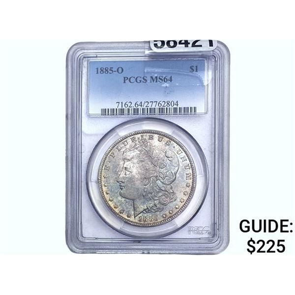 1885-O Morgan Silver Dollar PCGS MS64