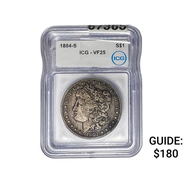 1884-S Morgan Silver Dollar ICG VF25